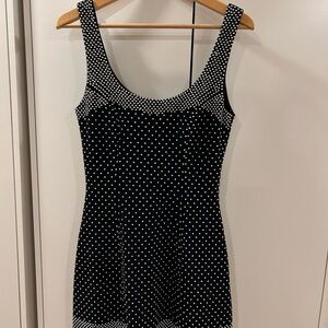 Karen Millen Studded Ponte Jersey Strappy Mini Black Dress